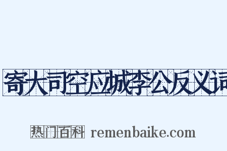 寄大司空应城李公反义词是什么意思的图片